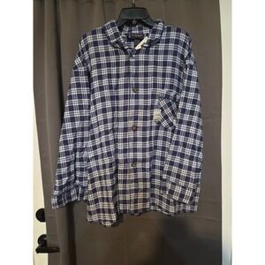 Roundtree & Yorke Blue Plaid Button Down, Men's XL Flannel Shirt, NWT, Casual